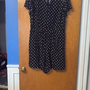 Lane Bryant Black and White Polka Dot One Piece